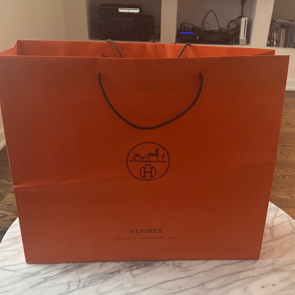 Hermès Orange Shopping Bag